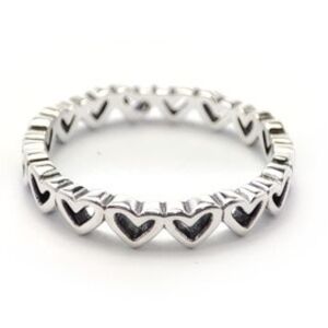 Pandora Silver Heart Band Ring